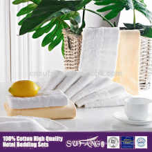 Preço de fábrica de alta qualidade branco 100% algodão jacquard hotel face towel